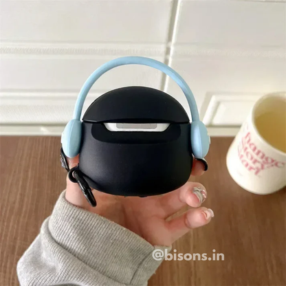 Shinchan With Blue Headphone Edition Airpods - Premium Silicone Case Apple Airpods Cover