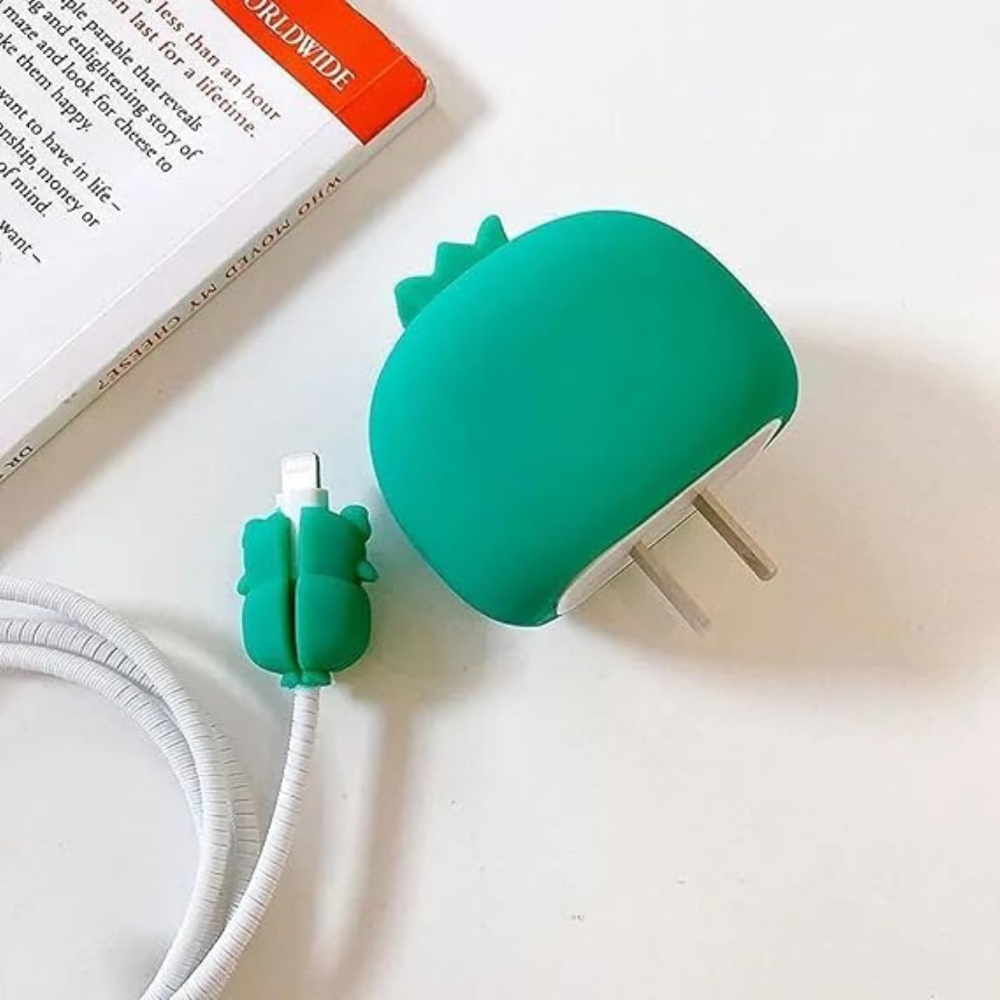 Cute Dino – iPhone Charger Cover (With Wire Protector)