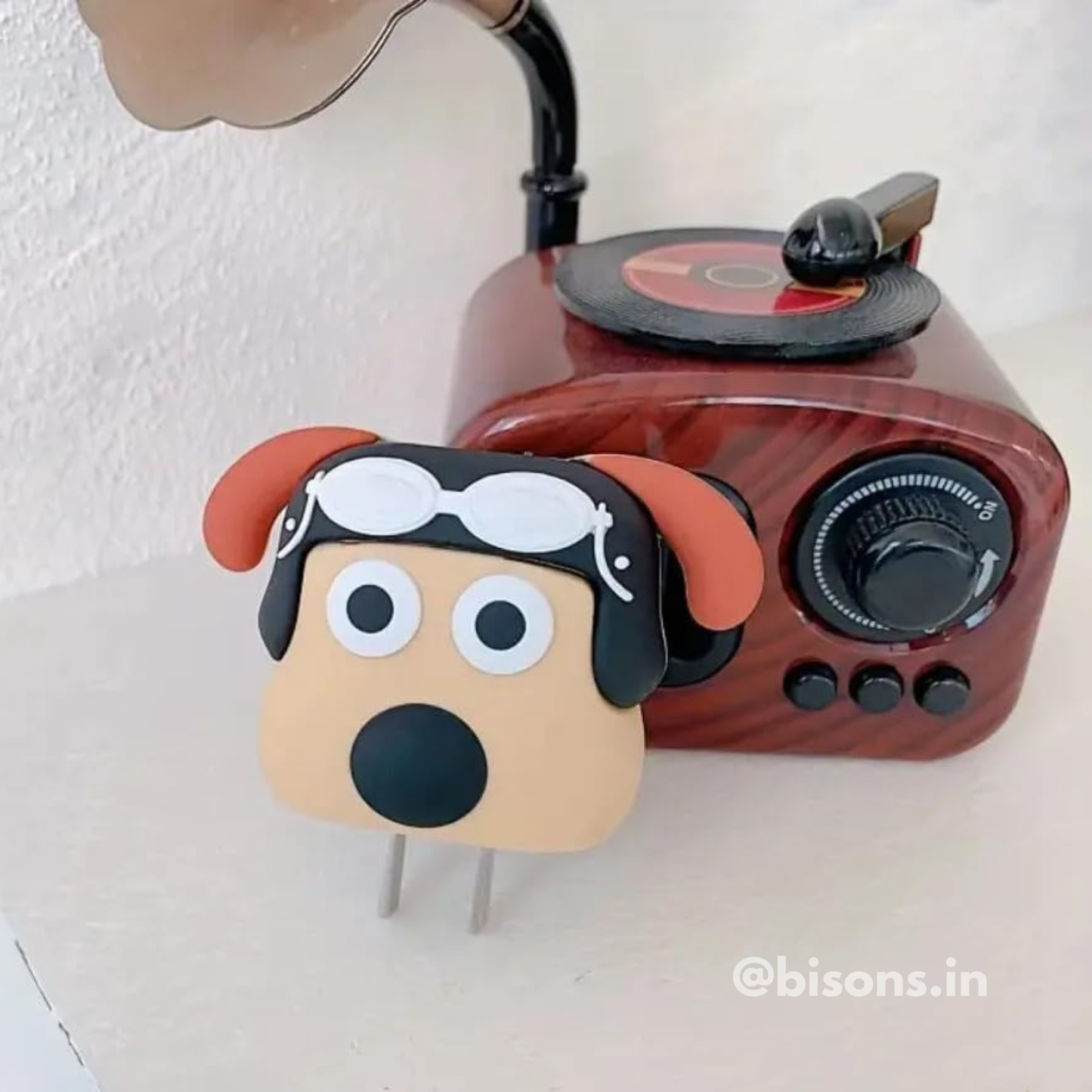 Pilot Pug Edition – iPhone Charger Cover (With Wire Protector)