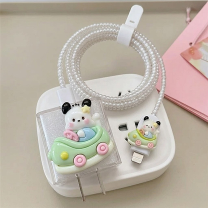 3D Puppy Ride Edition – iPhone Charger Cover (With Wire Protector)