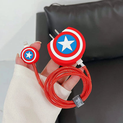 Cap’s Vibranium Volt – iPhone Charger Cover (With Wire Protector)