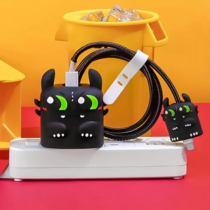 Dragon Black Edition – iPhone Charger Cover (With Wire Protector)