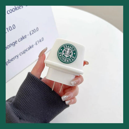 Starbucks White Edition – iPhone Charger Cover (With Wire Protector)