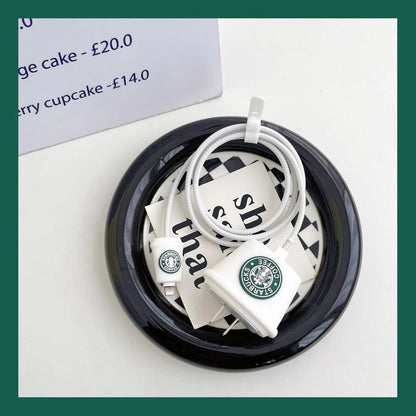 Starbucks White Edition – iPhone Charger Cover (With Wire Protector)