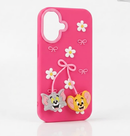 Pink Tom & Jerry Charm Bow iPhone Case