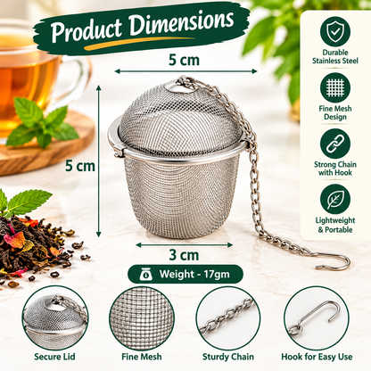 BrewMitra™ – Stainless Steel Tea Infuser Set