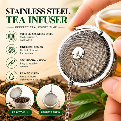 BrewMitra™ – Stainless Steel Tea Infuser Set
