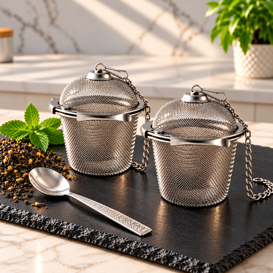 BrewMitra™ – Stainless Steel Tea Infuser Set