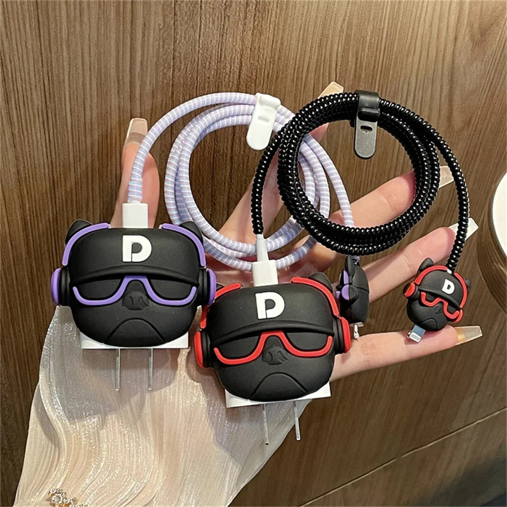Trendy Dog Edition – iPhone Charger Cover (With Wire Protector)