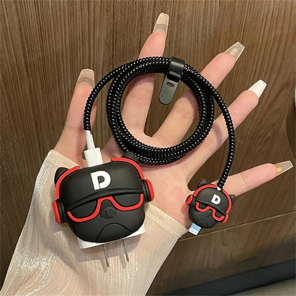Trendy Dog Edition – iPhone Charger Cover (With Wire Protector)