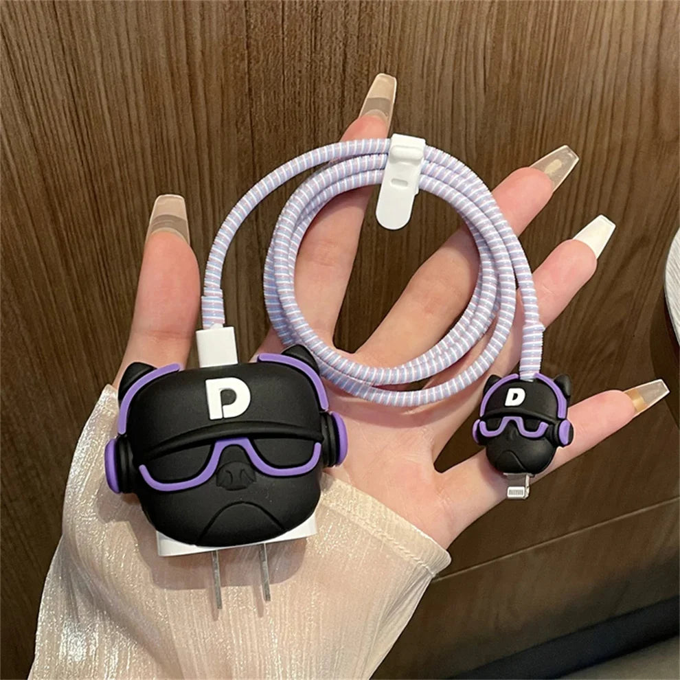 Trendy Dog Edition – iPhone Charger Cover (With Wire Protector)