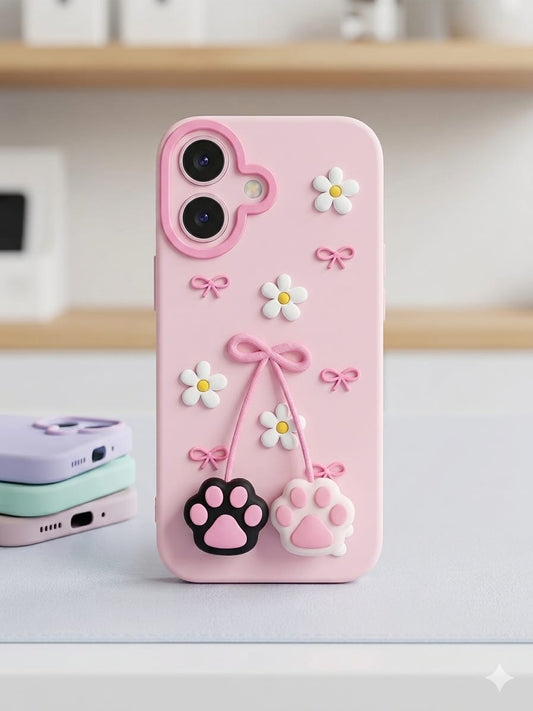 Pink PawCharm Daisy iPhone Case