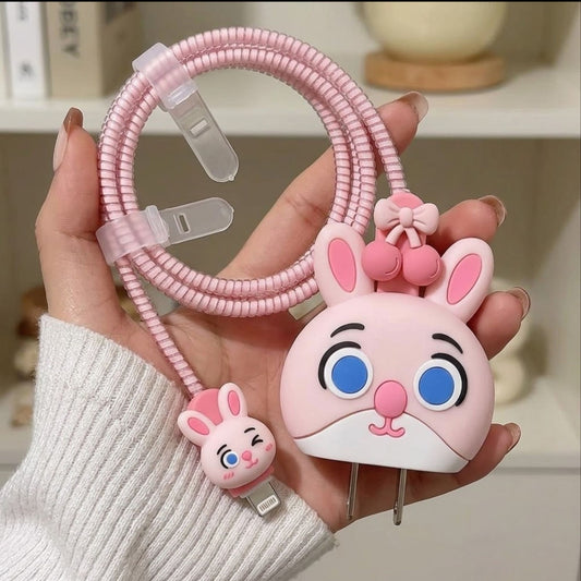 Cherry Bunny Edition – iPhone Charger Cover (With Wire Protector)