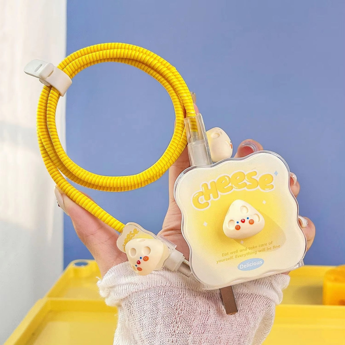 3D Cheesy Edition – iPhone Charger Cover (With Wire Protector)
