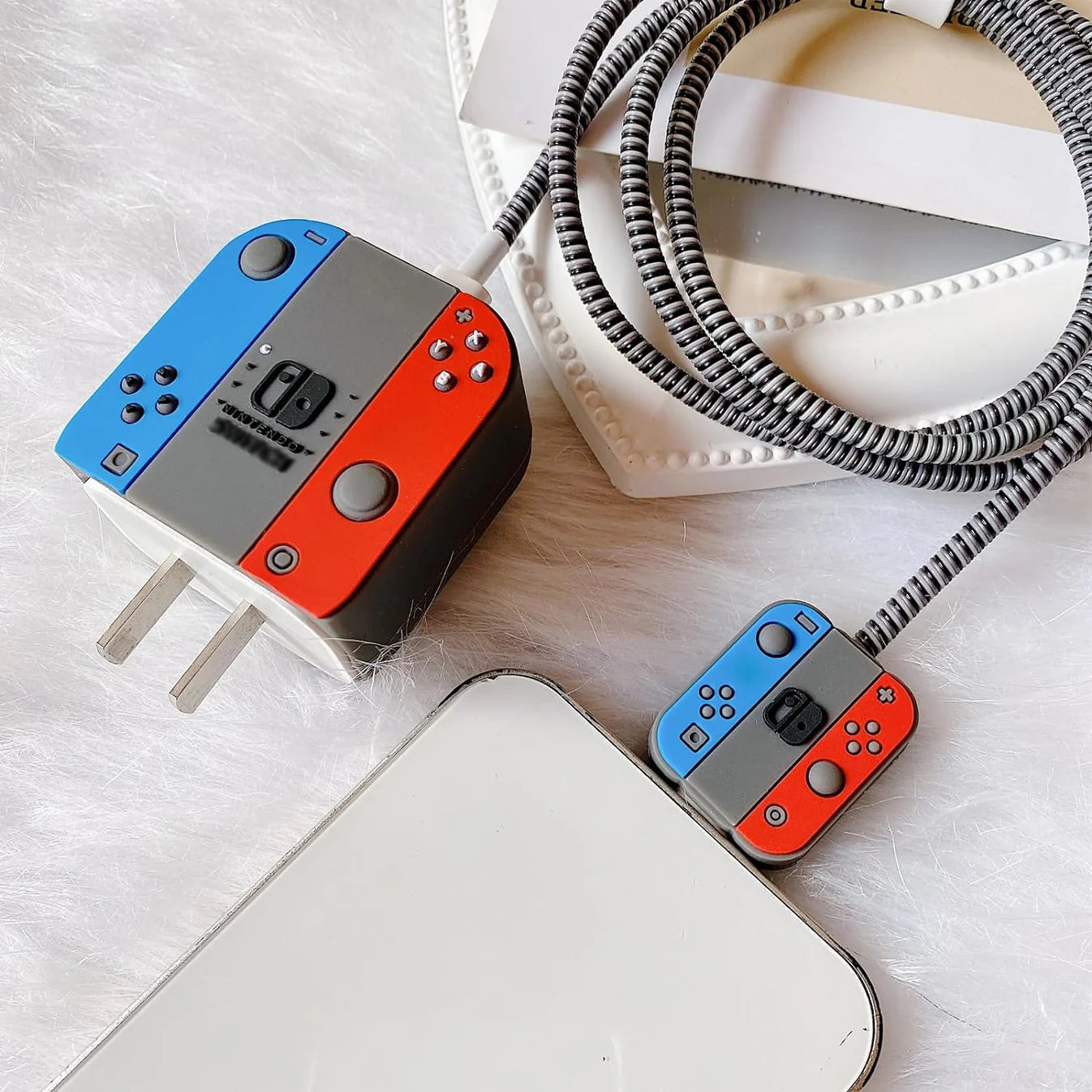 Nintendo Classic Edition – iPhone Charger Cover (With Wire Protector)